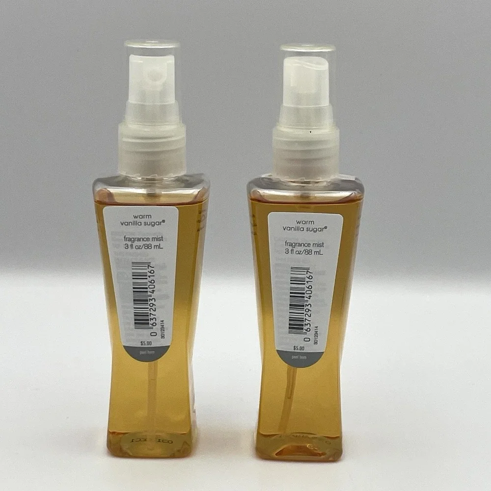 Bath & Body Works Warm Vanilla Sugar Fragrance Mist Lot of 2‎ Travel Size 3 oz